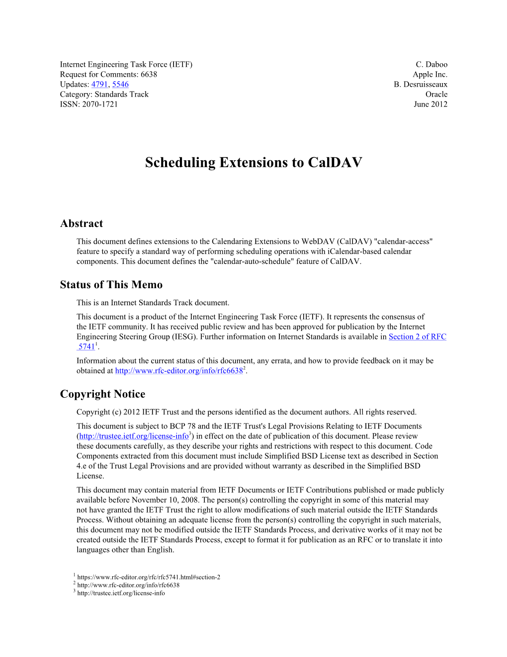 Scheduling Extensions to Caldav