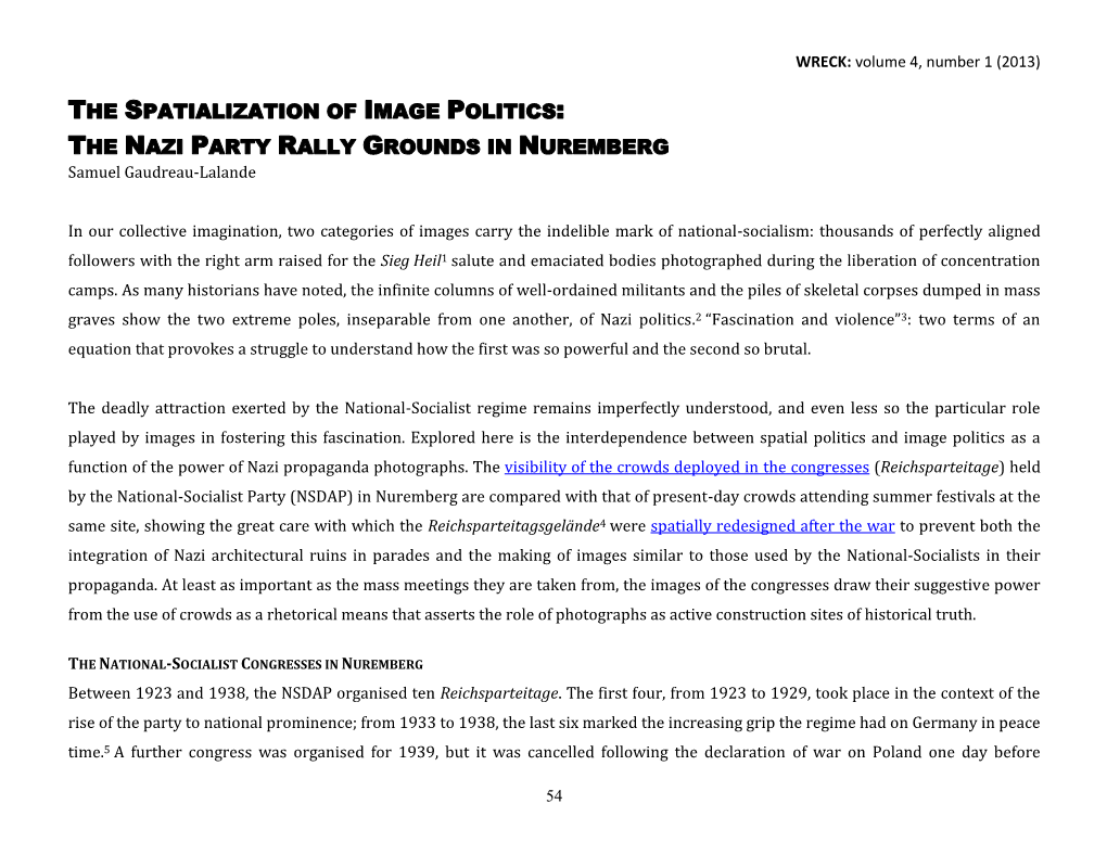 THE NAZI PARTY RALLY GROUNDS in NUREMBERG Samuel Gaudreau-Lalande