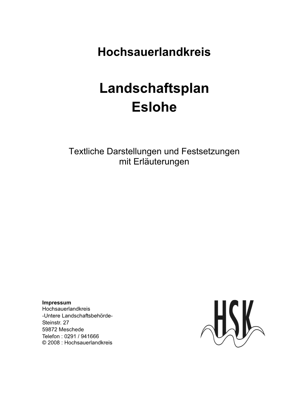 Landschaftsplan Eslohe