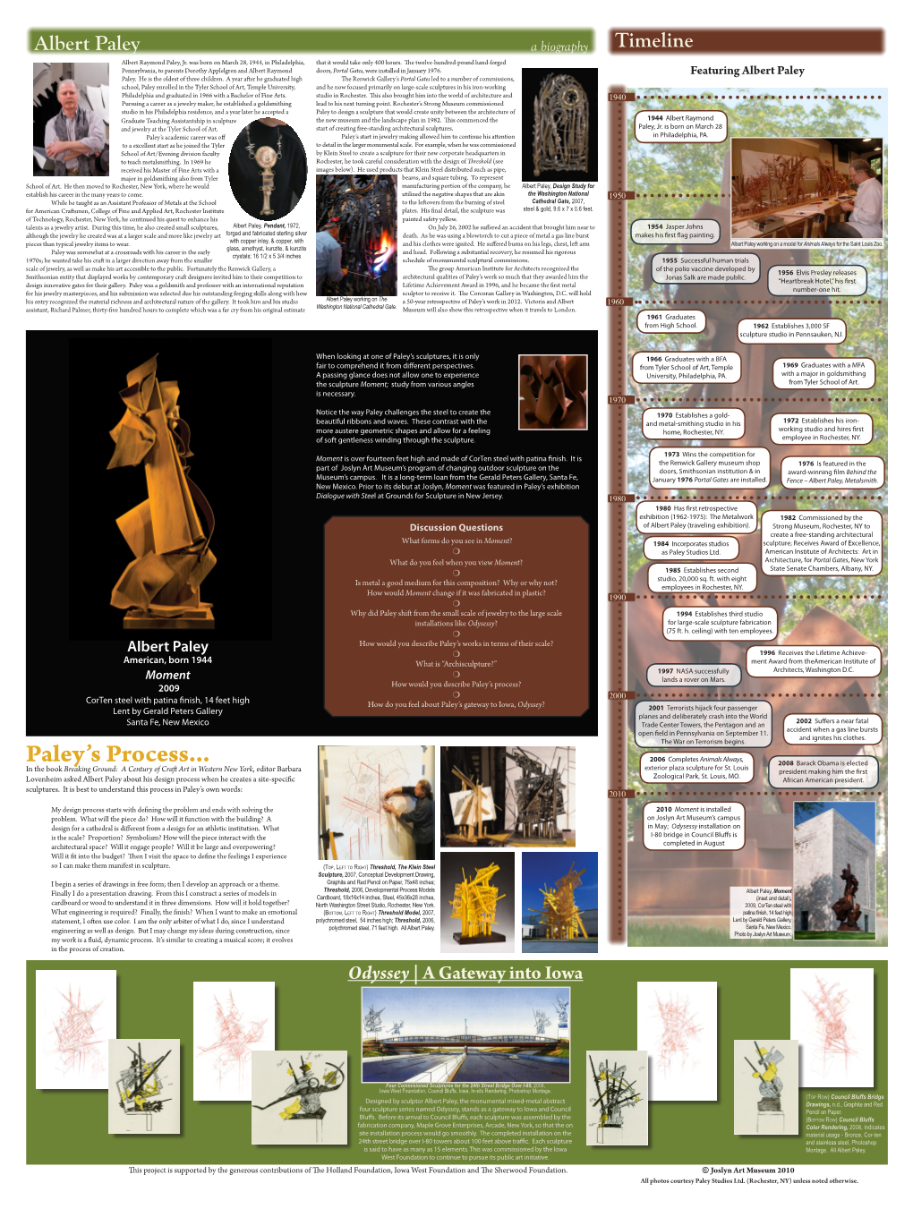 Albert Paley a Biography Timeline Albert Raymond Paley, Jr