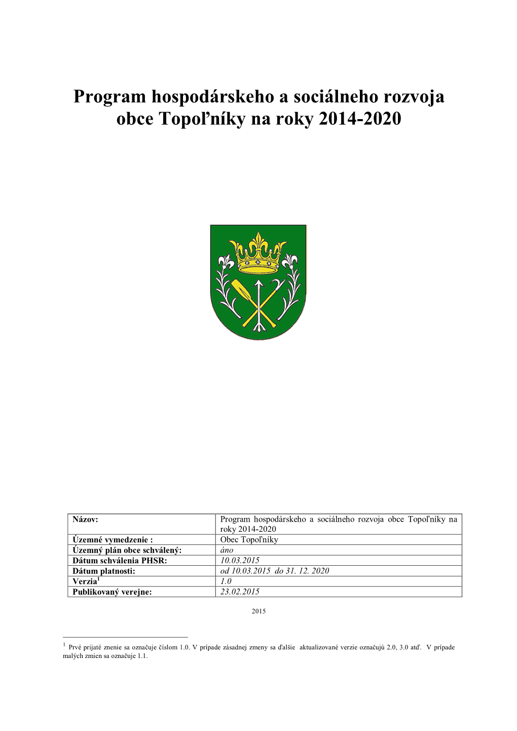 PHSR Obce Topoľníky 2014-2020