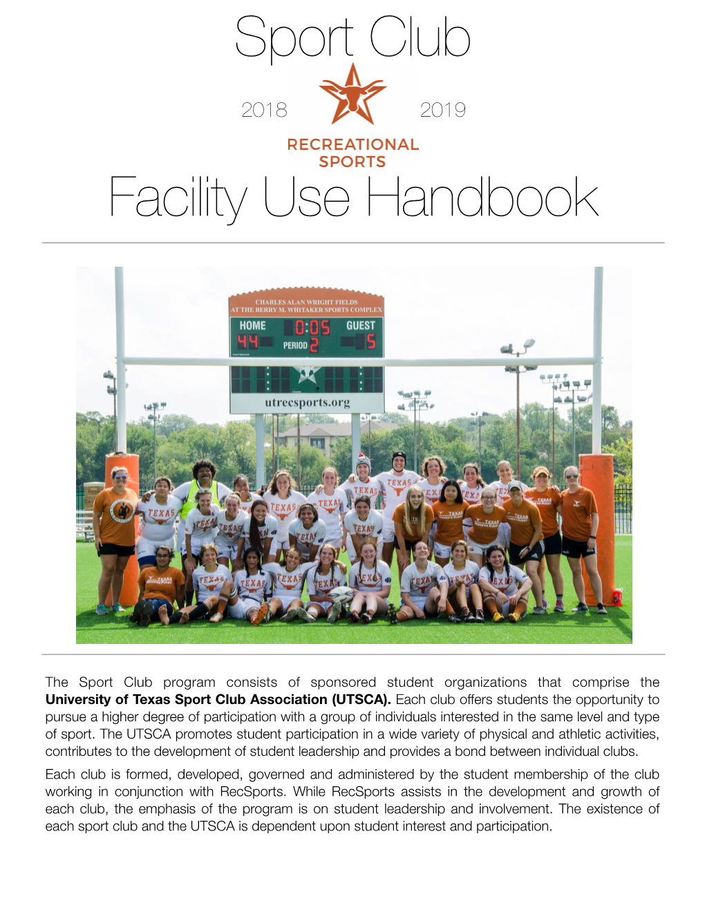 18 19 Facility Use Handbook PUBLIC