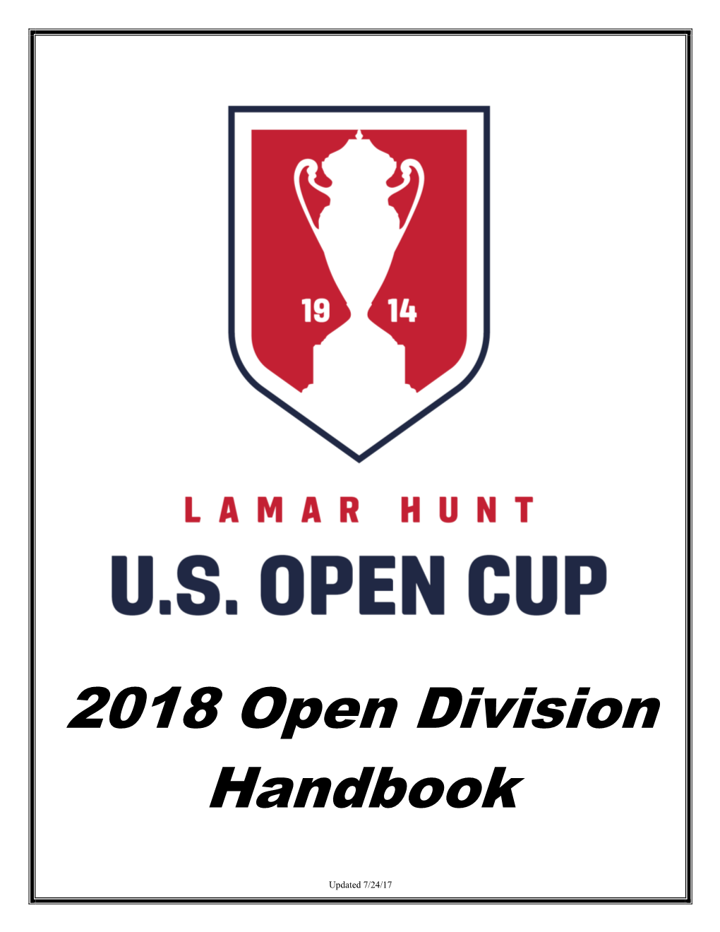 Open Cup Open Division Handbook Table of Contents