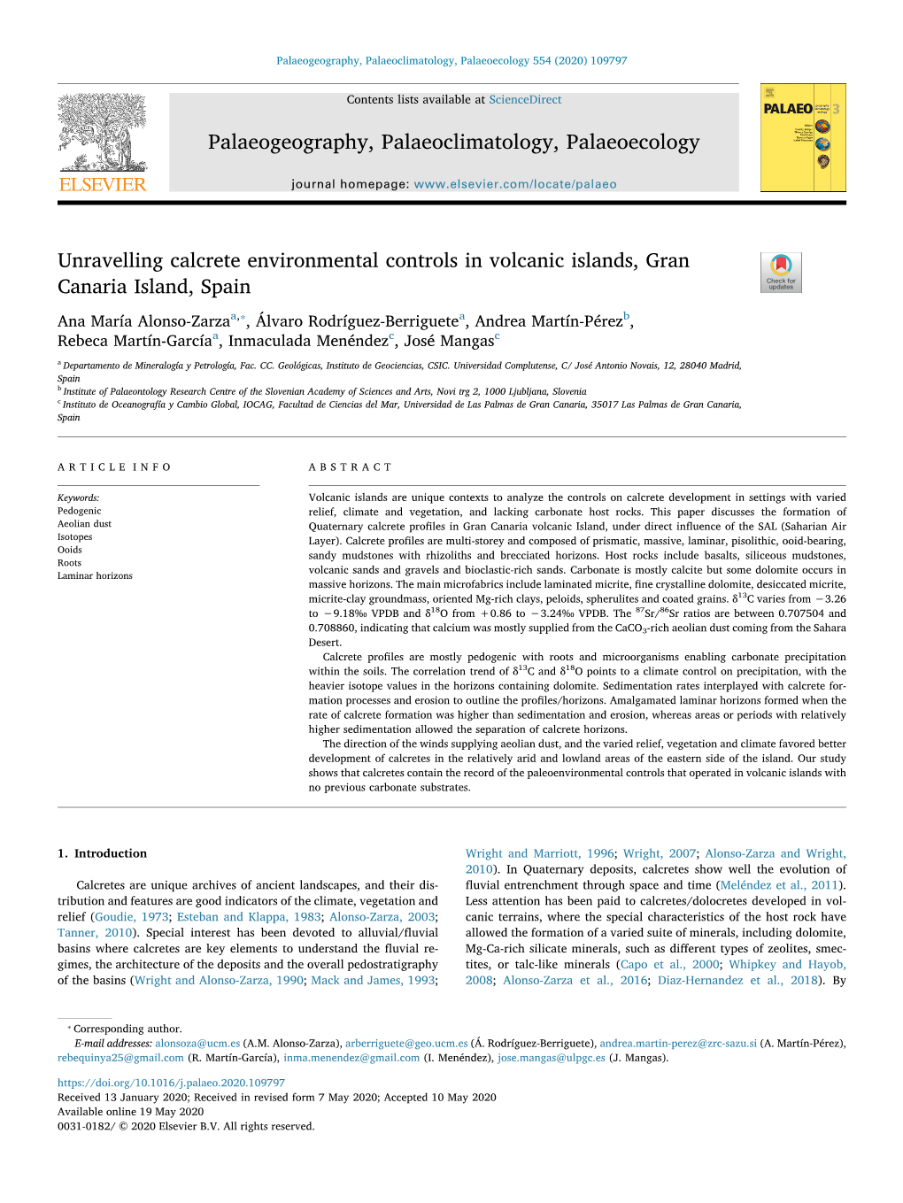 Unravelling Calcrete Environmental Controls in Volcanic Islands, Gran