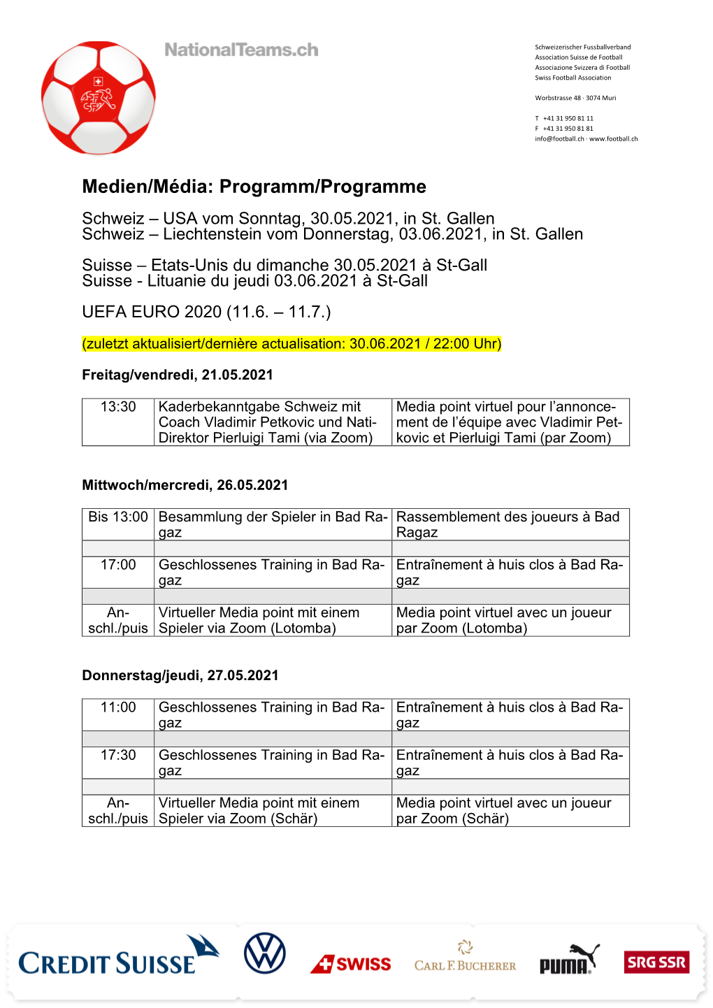 Programm/Programme
