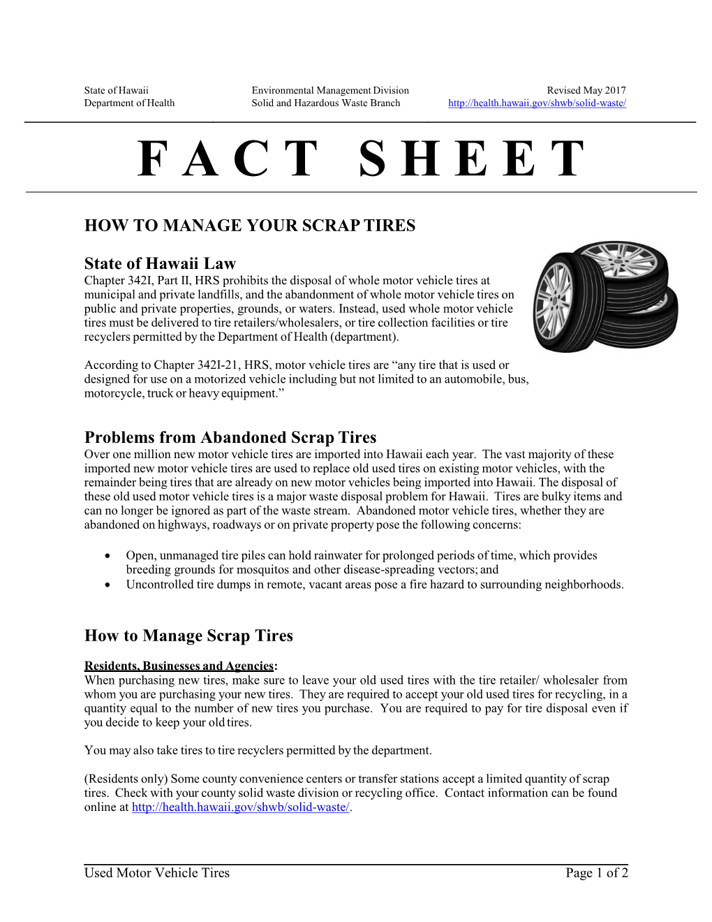 How to Manage Your Scrap Tires – May 2017