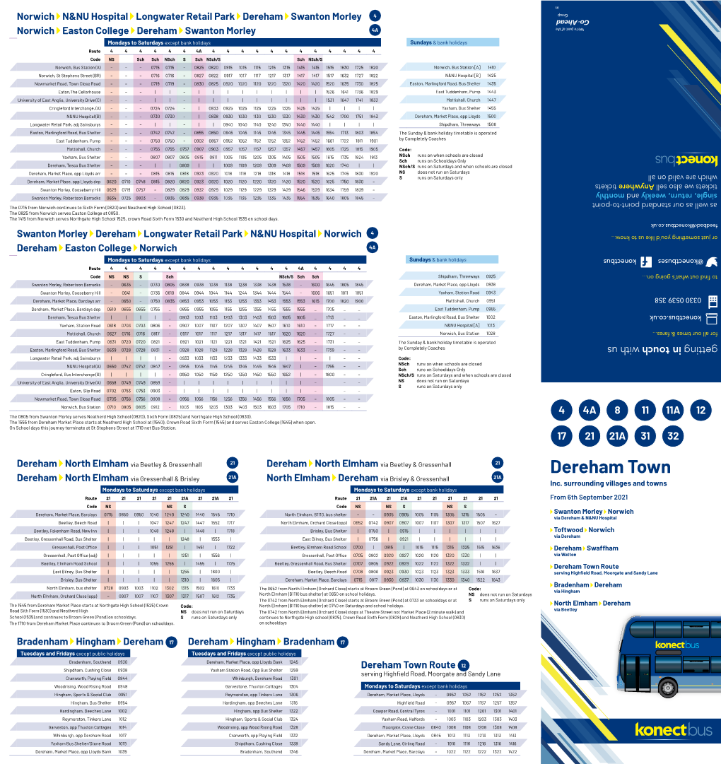 Dereham Town Route Route Town Dereham