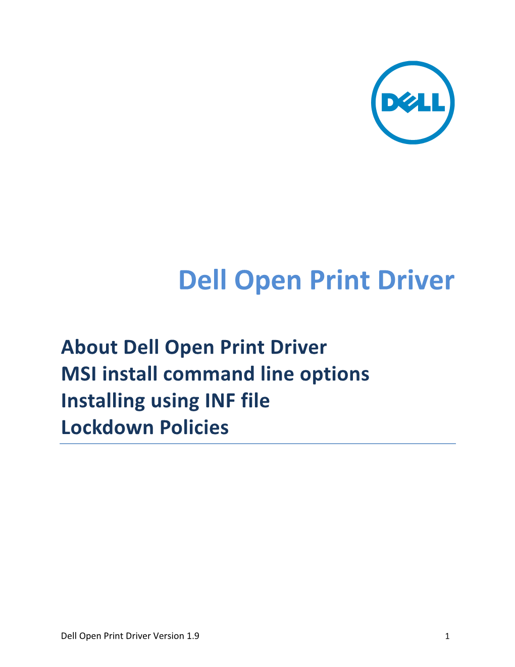 Dell Open Print Driver Administrator's Guide