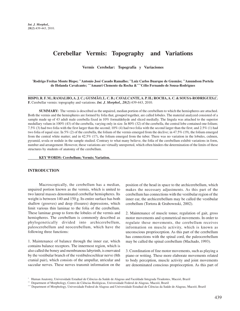 Cerebellar Vermis: Topography and Variations