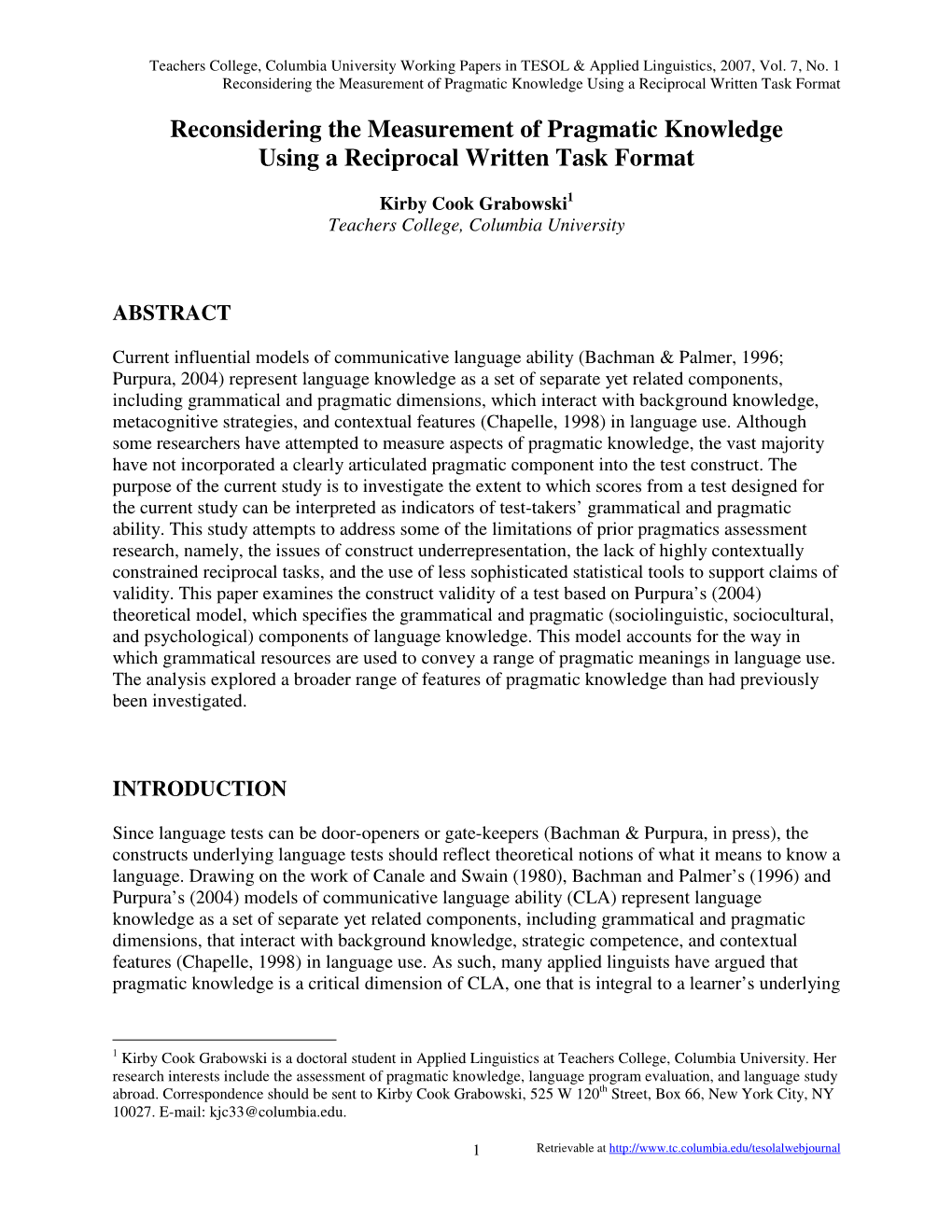 Reconsidering the Measurement of Pragmatic Knowledge Using a Reciprocal Written Task Format