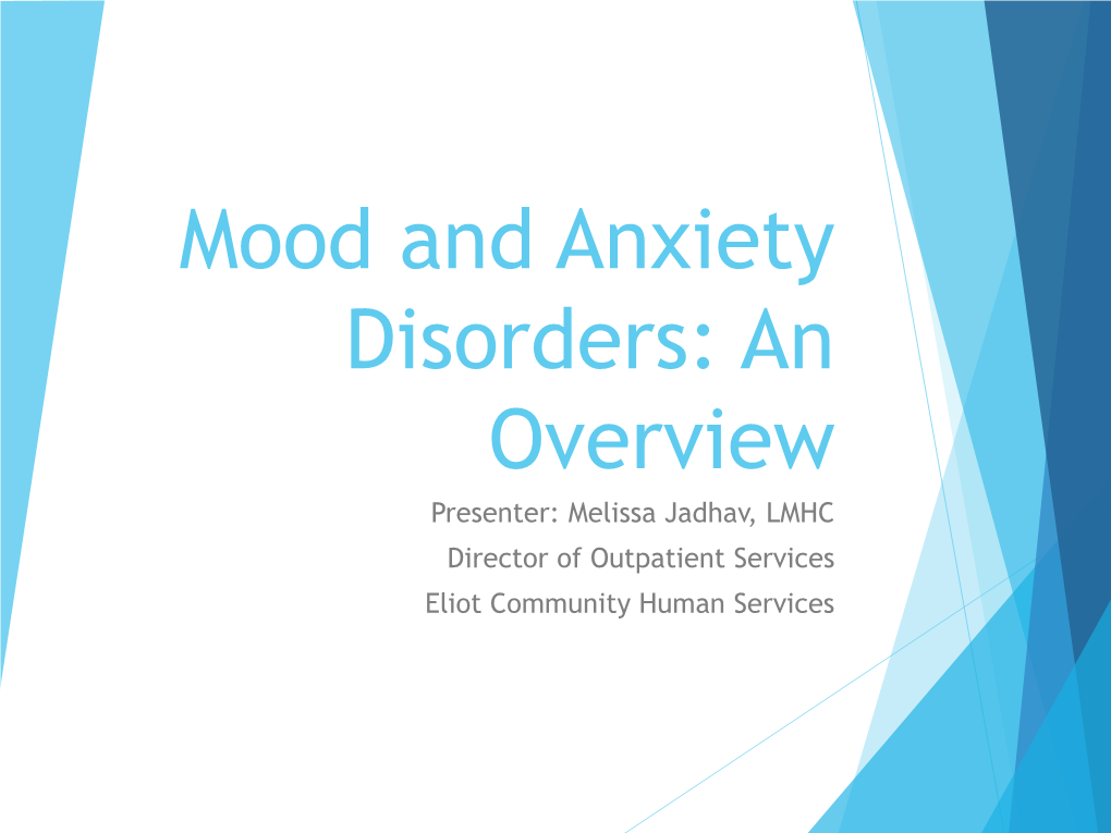 Mood & Anxiety Disorders