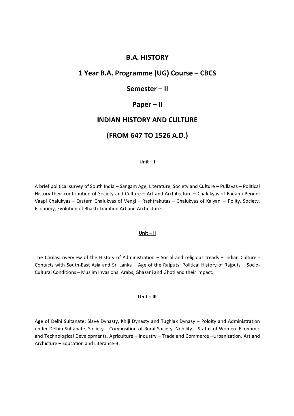 Ii Indian History and Culture