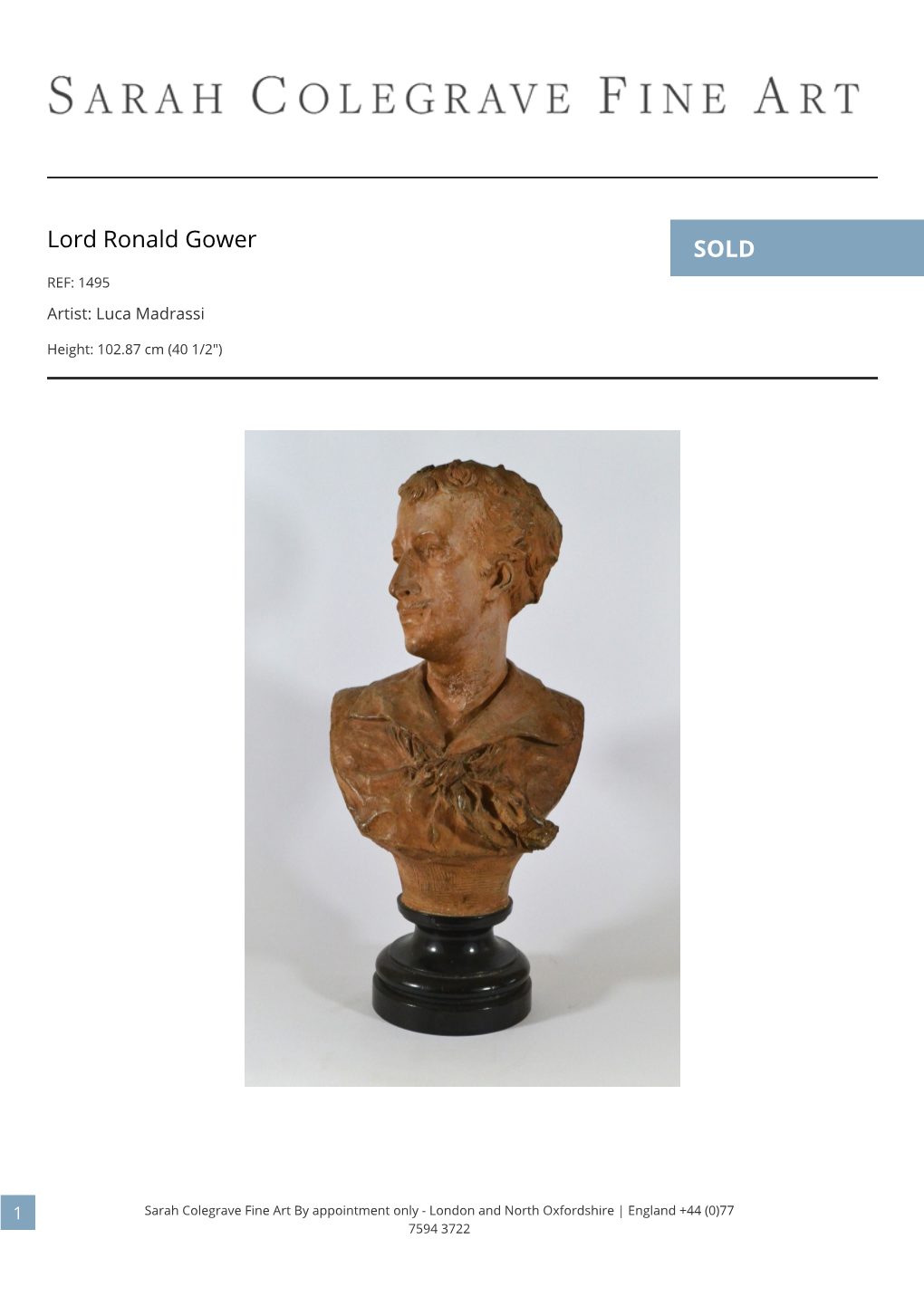 Lord Ronald Gower SOLD REF: 1495 Artist: Luca Madrassi
