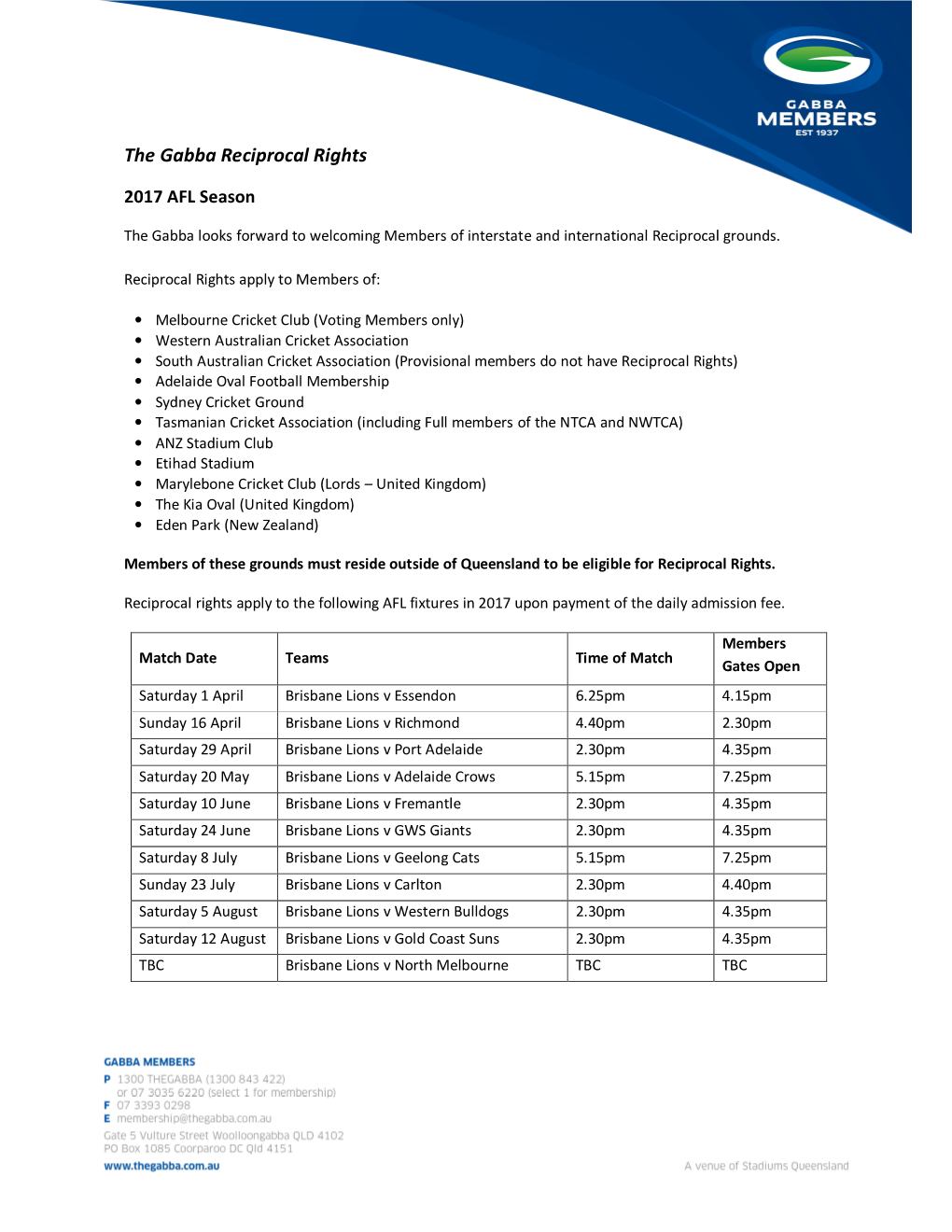 The Gabba Reciprocal Rights