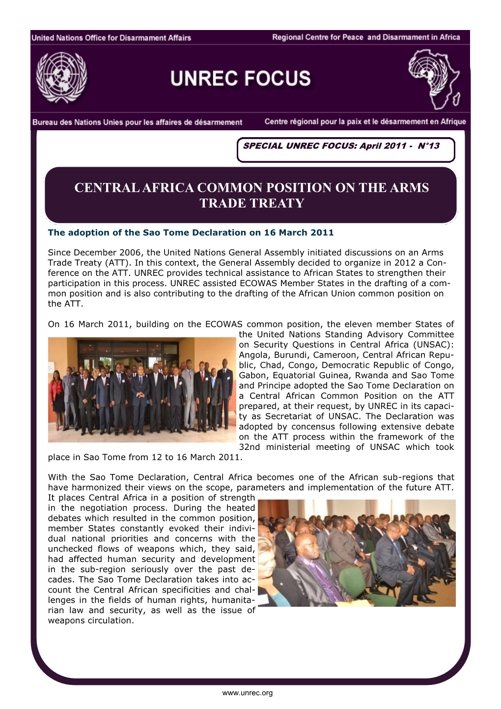 Central Africa Common Position on the Arms Trade Treaty