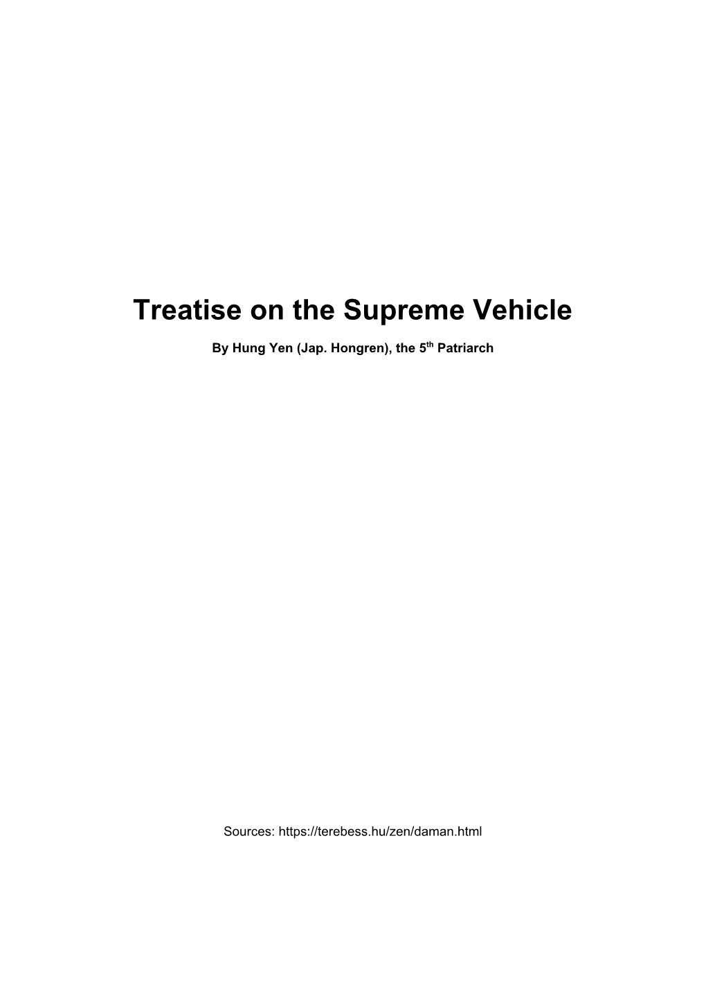 Treatise on the Supreme Vehicle