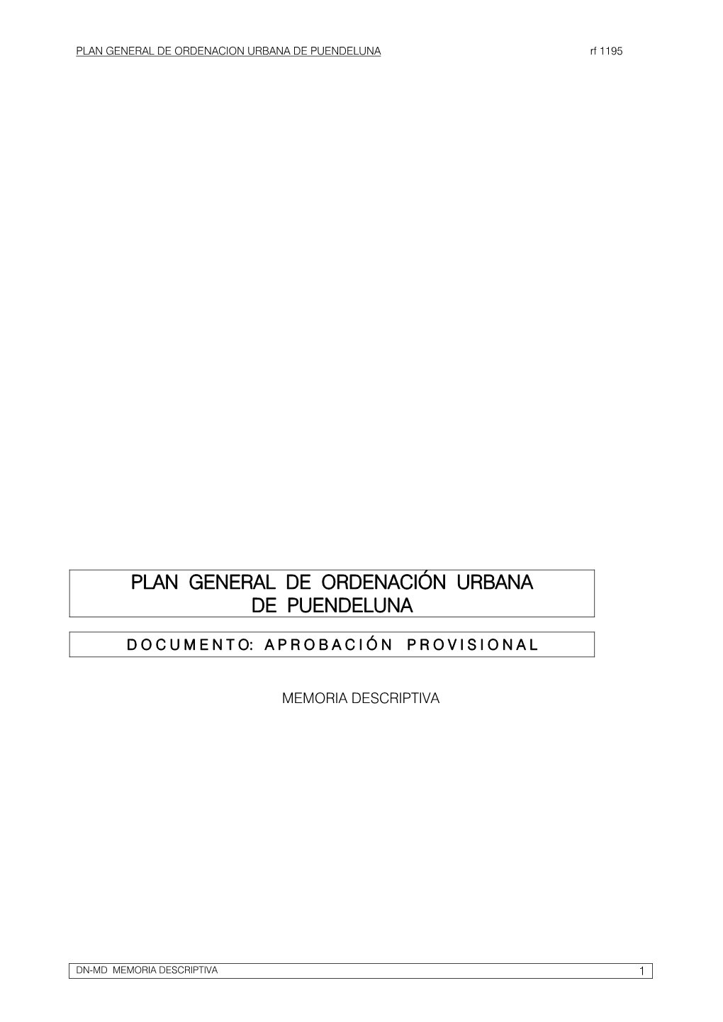 Plan General De Ordenación Urbana De Puendeluna