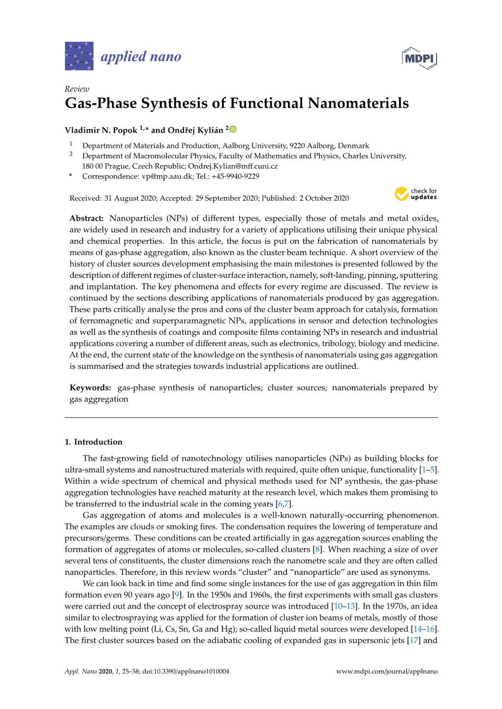 Gas-Phase Synthesis of Functional Nanomaterials