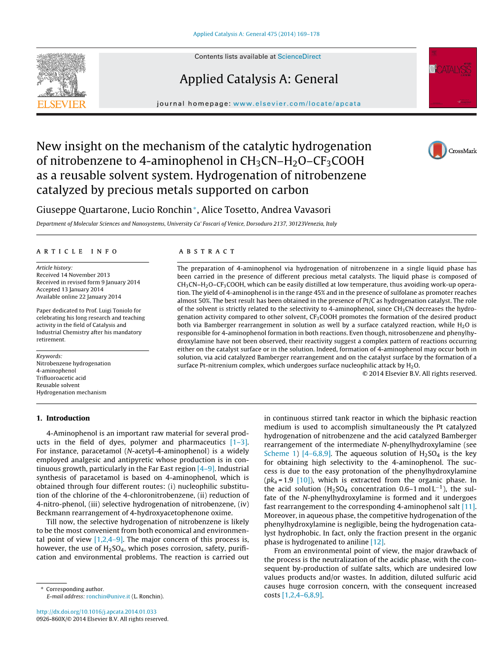 New Insight on the Mechanism of the Catalytic Hydrogenation Of