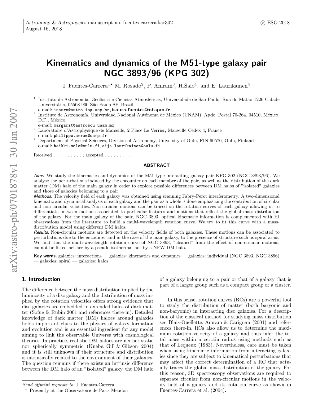 Kinematics and Dynamics of the M51-Type Galaxy Pair NGC 3893/96