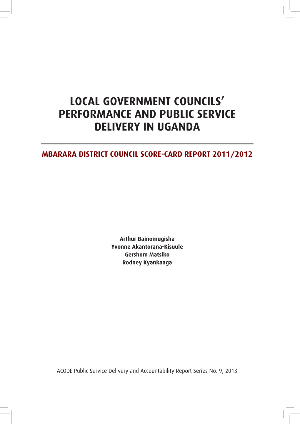 Local Government Councils' Performance and Public Service