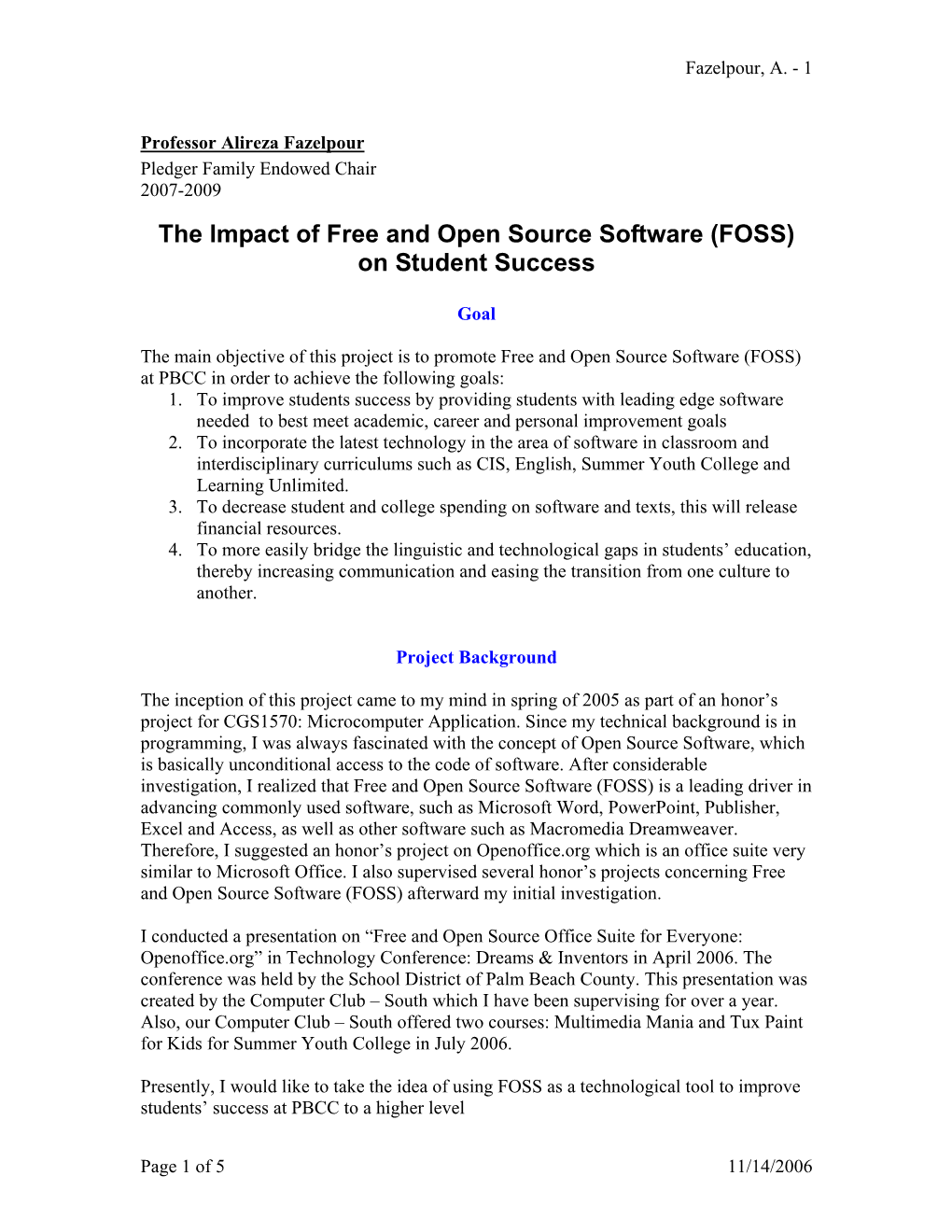 The Impact of Free and Open Source Software (FOSS) on Student Success