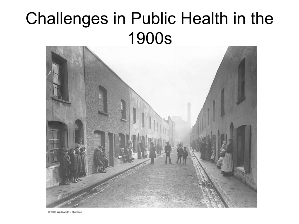 Challenges in Public Health in the 1900S