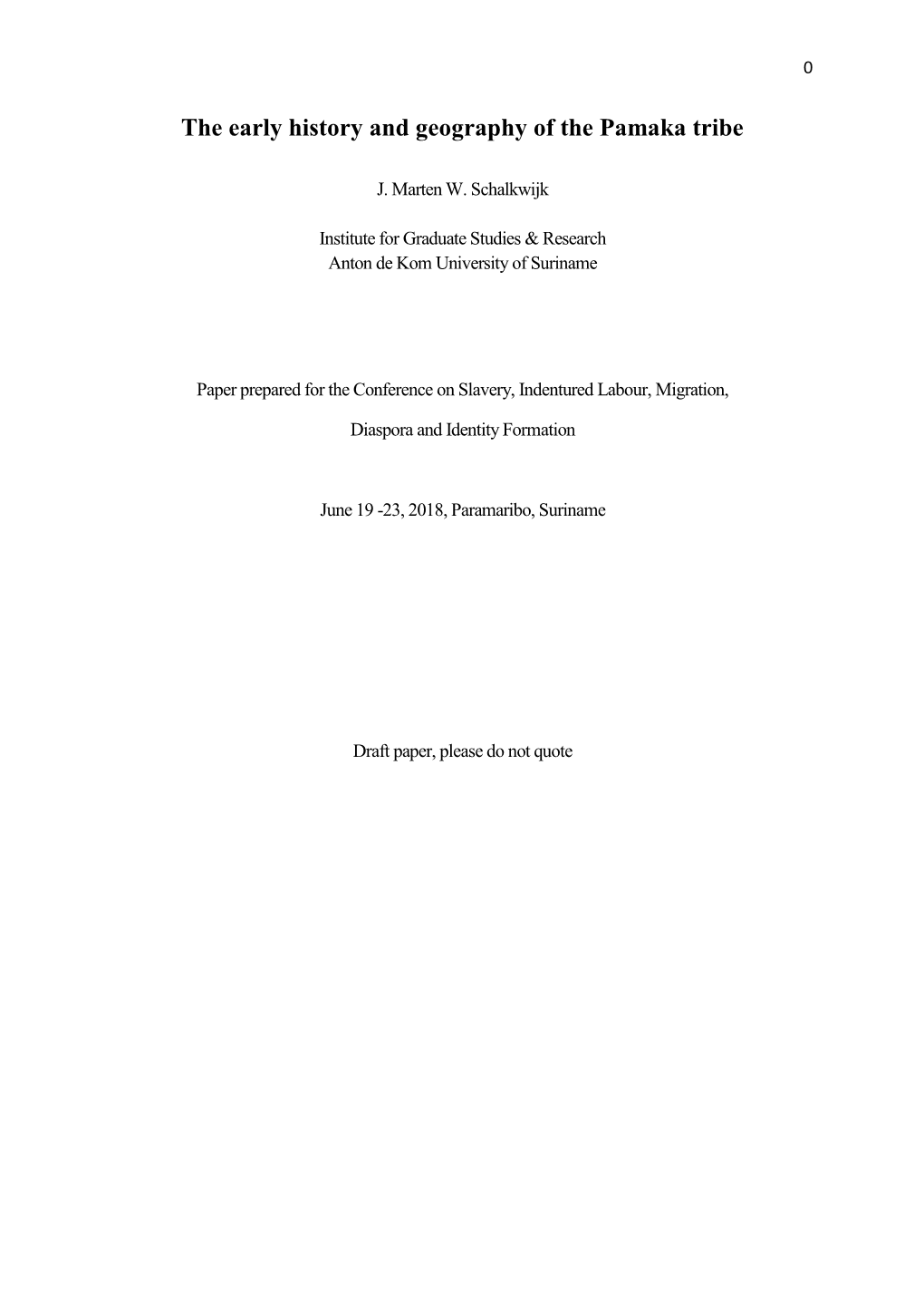 The Early History and Geography of the Pamaka Tribe