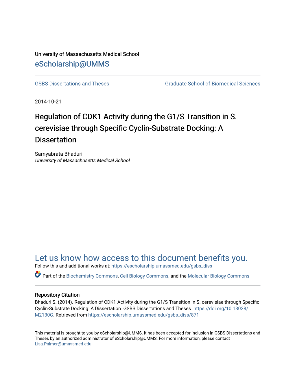 Regulation of CDK1 Activity During the G1/S Transition in S