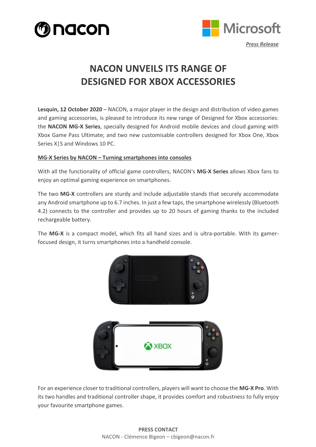 Nacon Unveils Its Range of Designed for Xbox Accessories