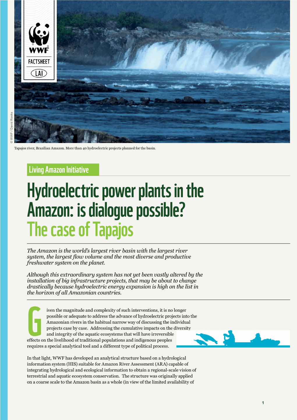 Hydroelectric Power Plants in the Amazon: Is Dialogue Possible? the Case of Tapajos