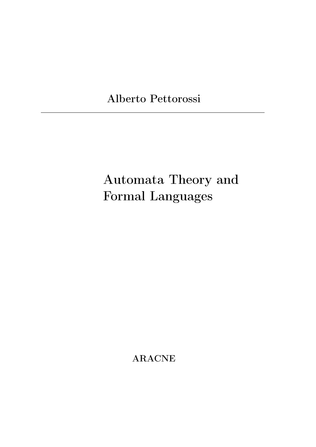 Automata Theory and Formal Languages