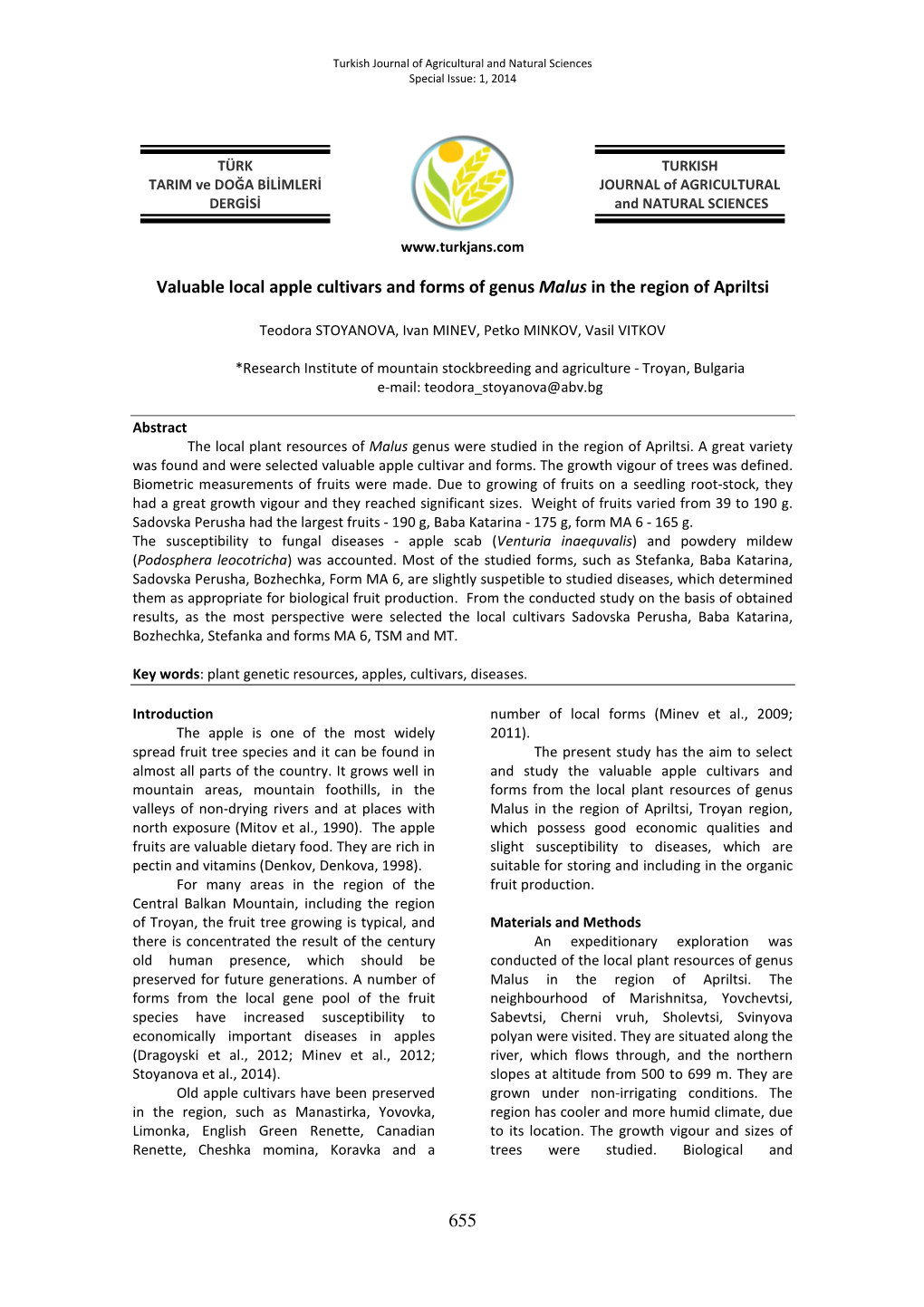 655 Valuable Local Apple Cultivars and Forms of Genus Malus in the Region