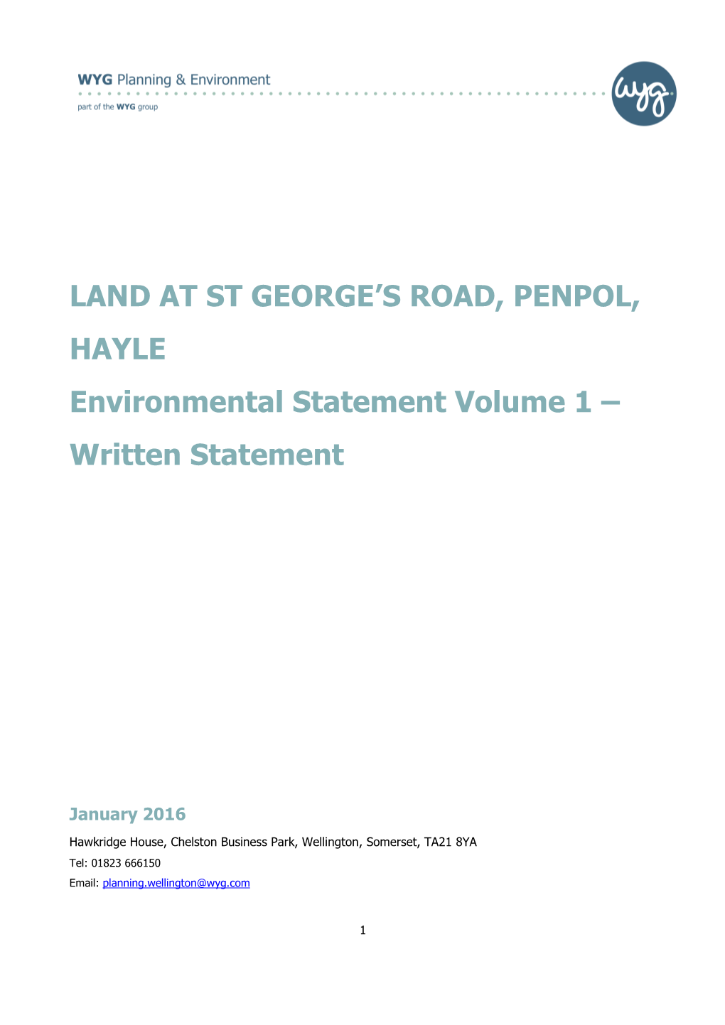 LAND at ST GEORGE's ROAD, PENPOL, HAYLE Environmental