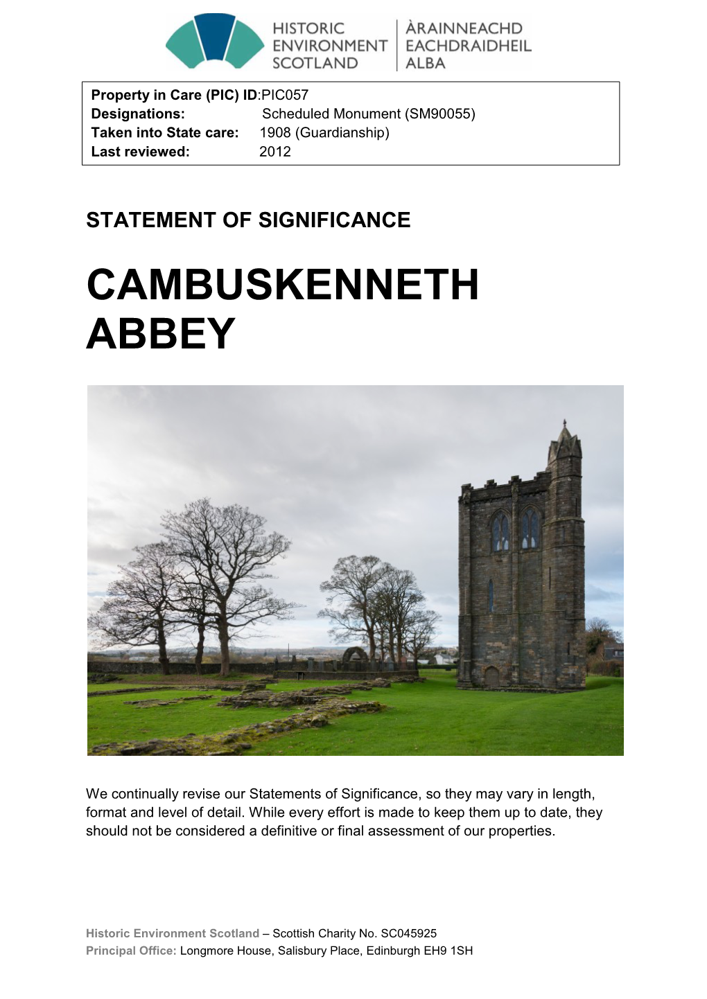 Cambuskenneth Abbey Statement of Significance