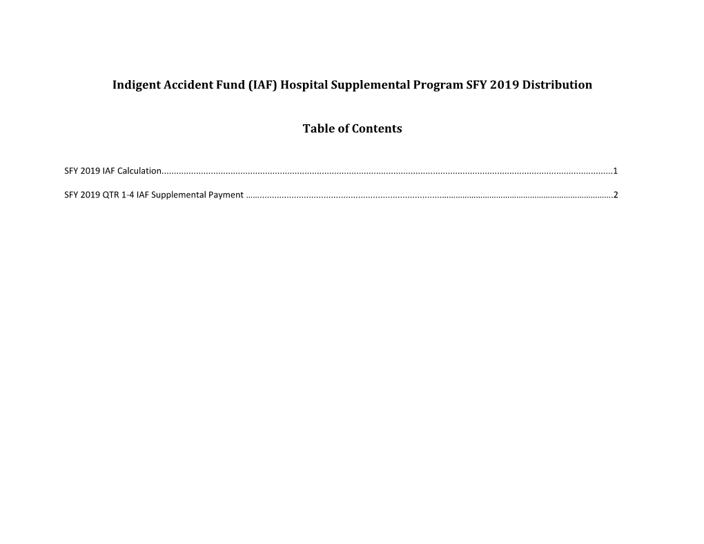 SFY 2019 Distribution