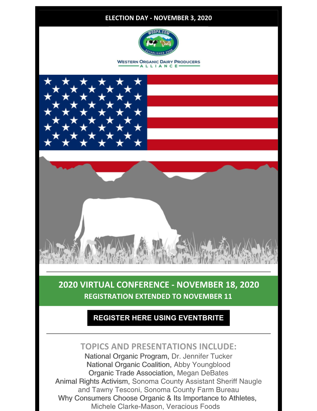 2020 Virtual Conference - November 18, 2020 Registration Extended to November 11