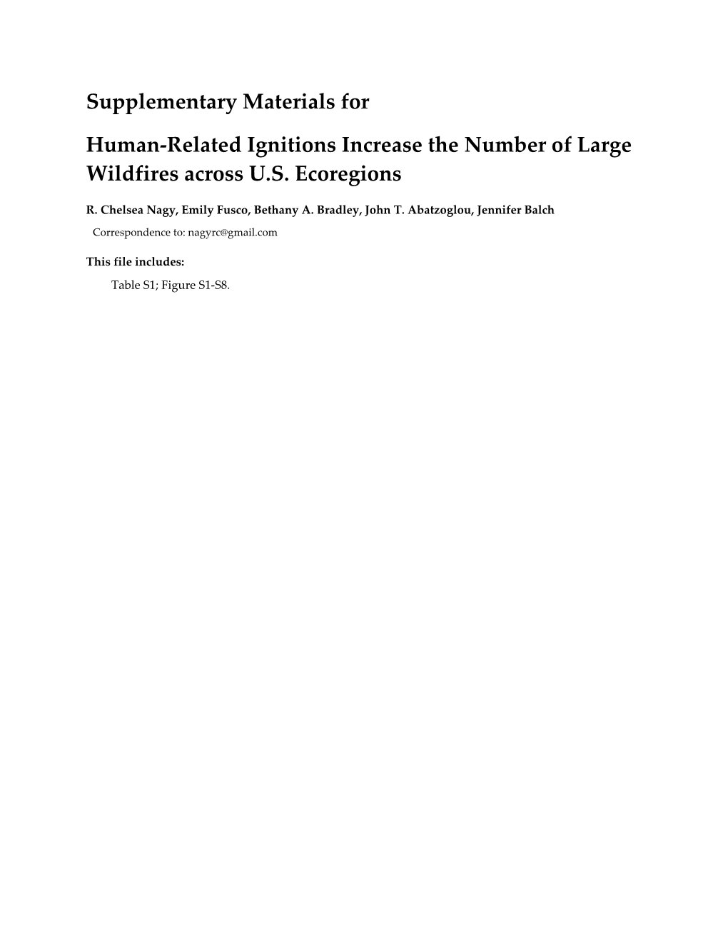 Supplementary Materials for Human-Related Ignitions Increase