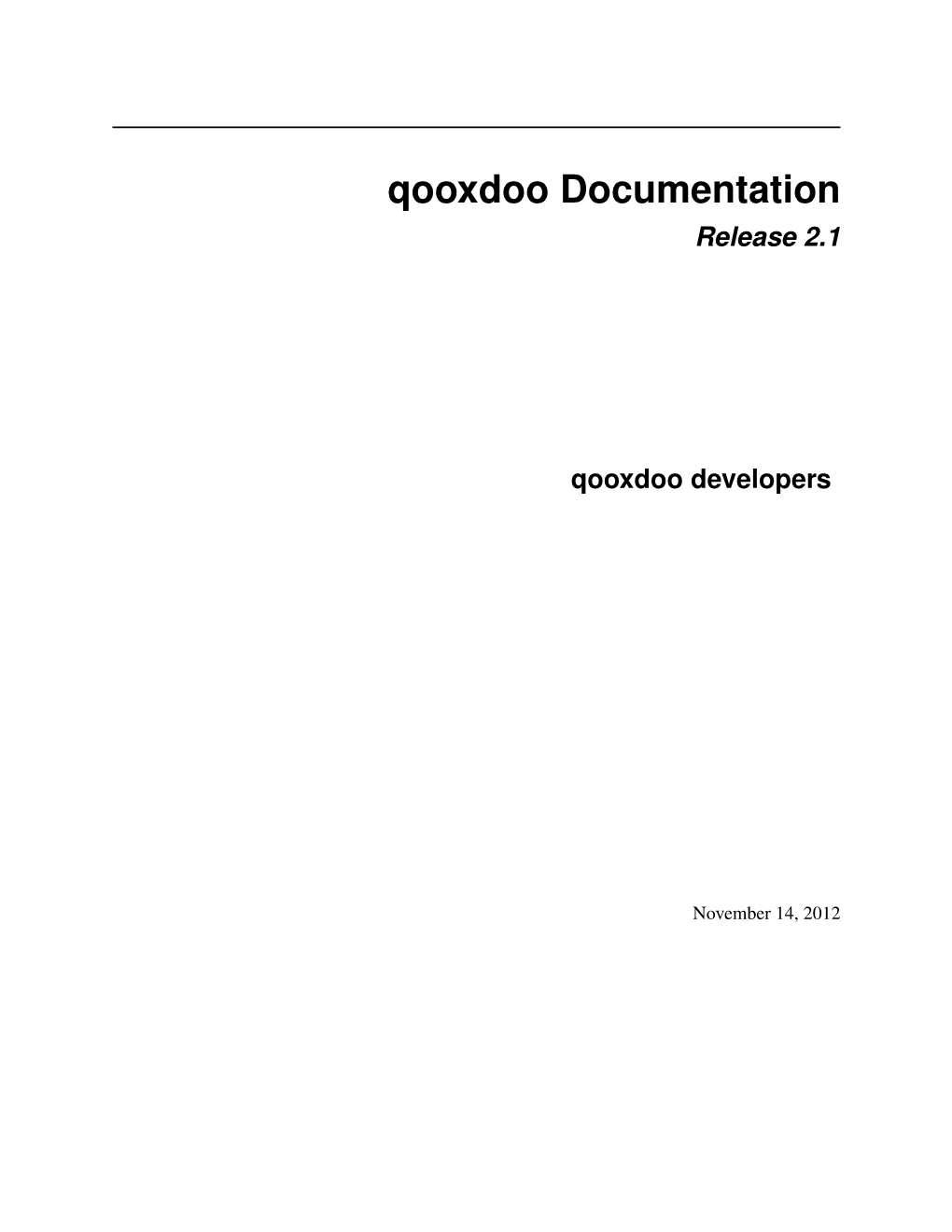 Qooxdoo Documentation Release 2.1
