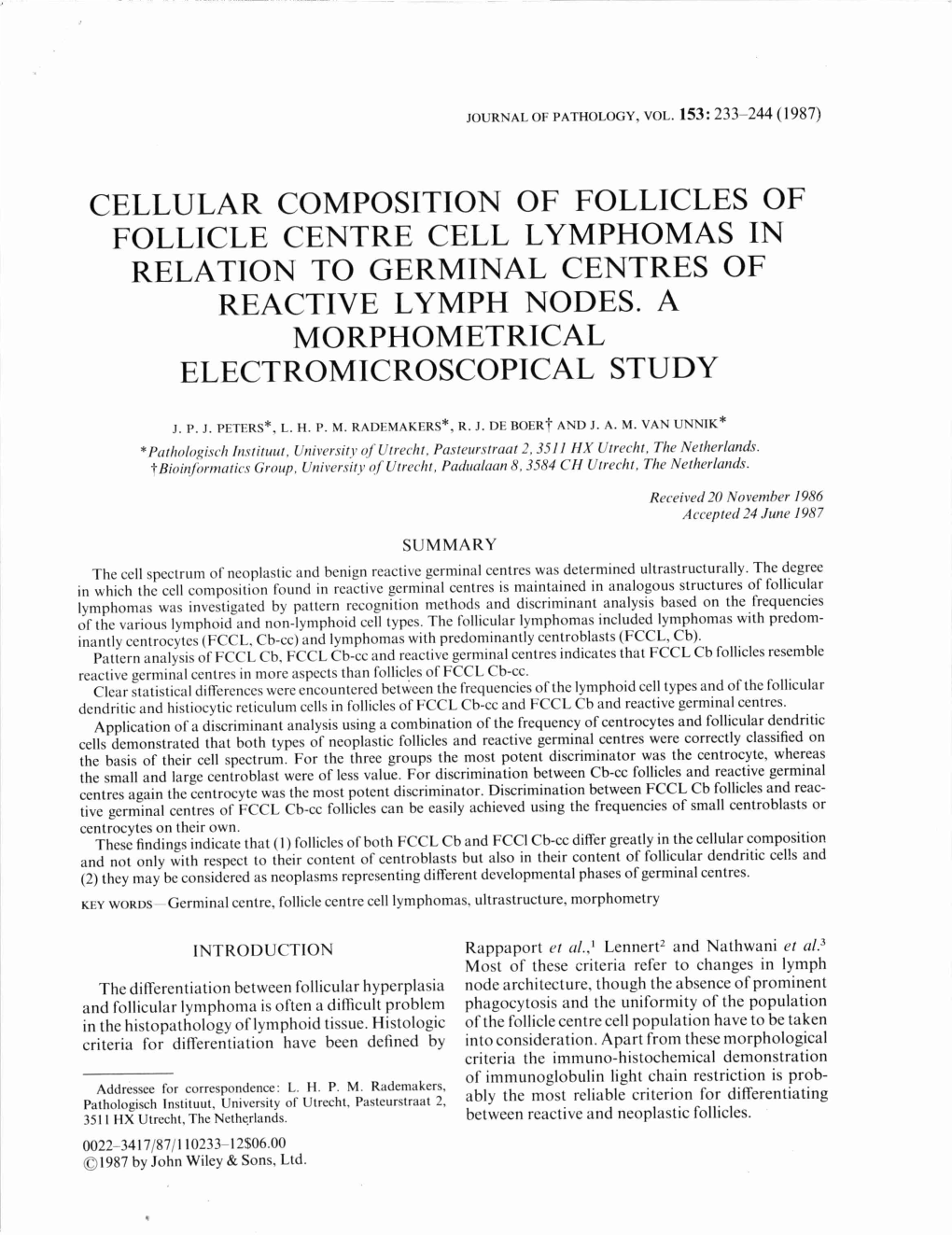 Cellular Composition of Follicles of Follicle