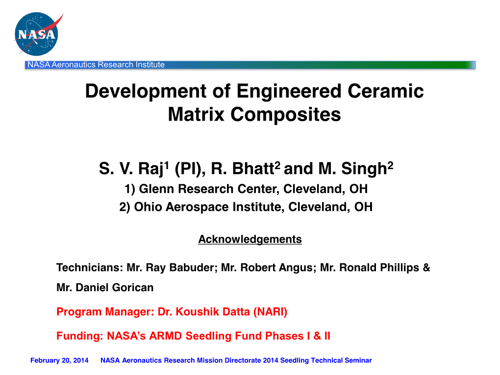 Development of Engineered Ceramic Matrix Composites