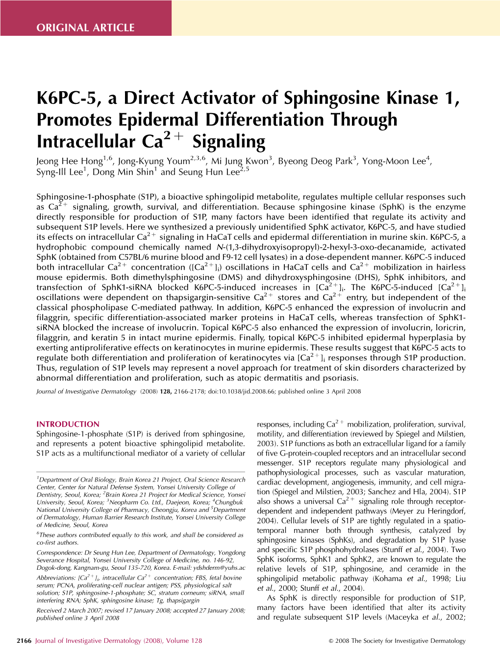 K6PC-5, a Direct Activator of Sphingosine Kinase 1, Promotes