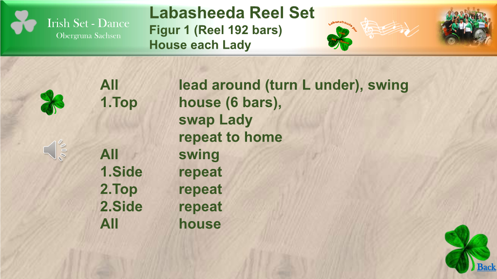 Labasheeda Reel Set Irish Set - Dance Obergruna Sachsen Figur 1 (Reel 192 Bars) House Each Lady