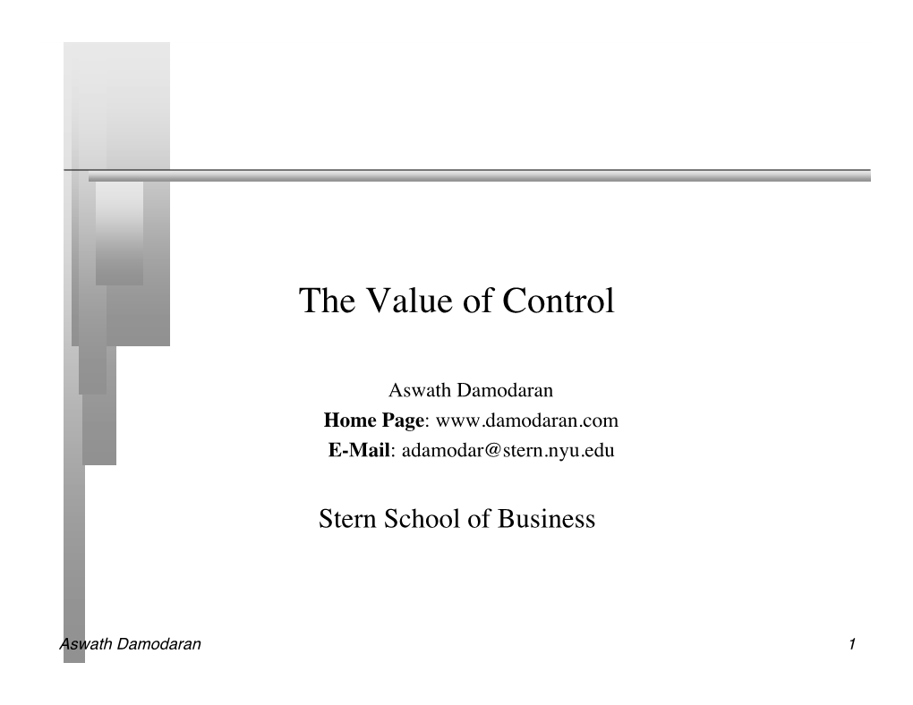 The Value of Control