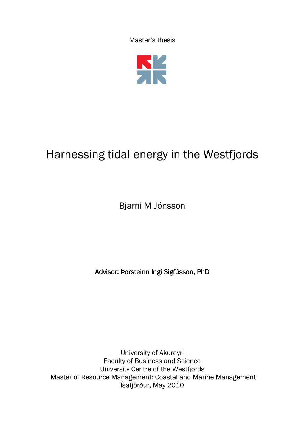 Harnessing Tidal Energy in the Westfjords