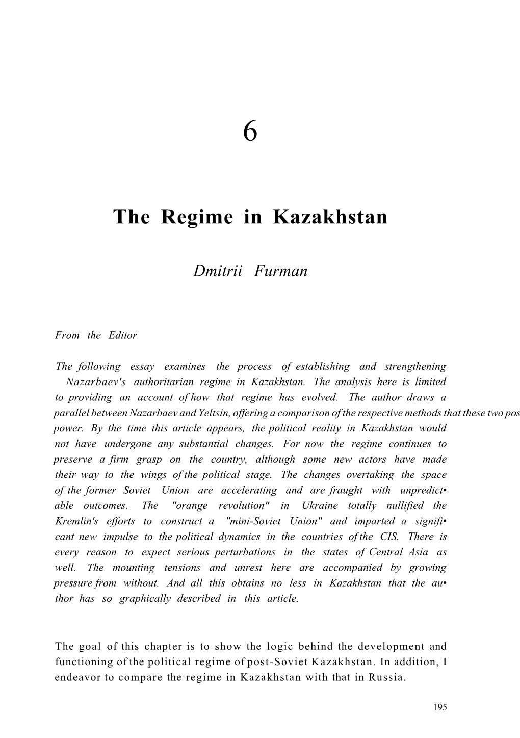 The Regime in Kazakhstan