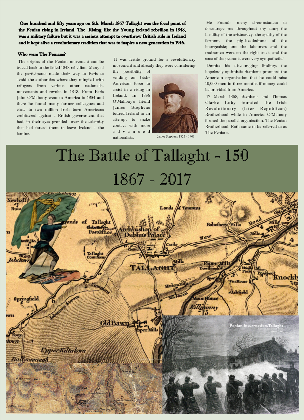 One Hundred and Fifty Years Ago on 5Th. March 1867 Tallaght Was the Focal Point of He Found: ‘Many Circumstances to the Fenian Rising in Ireland