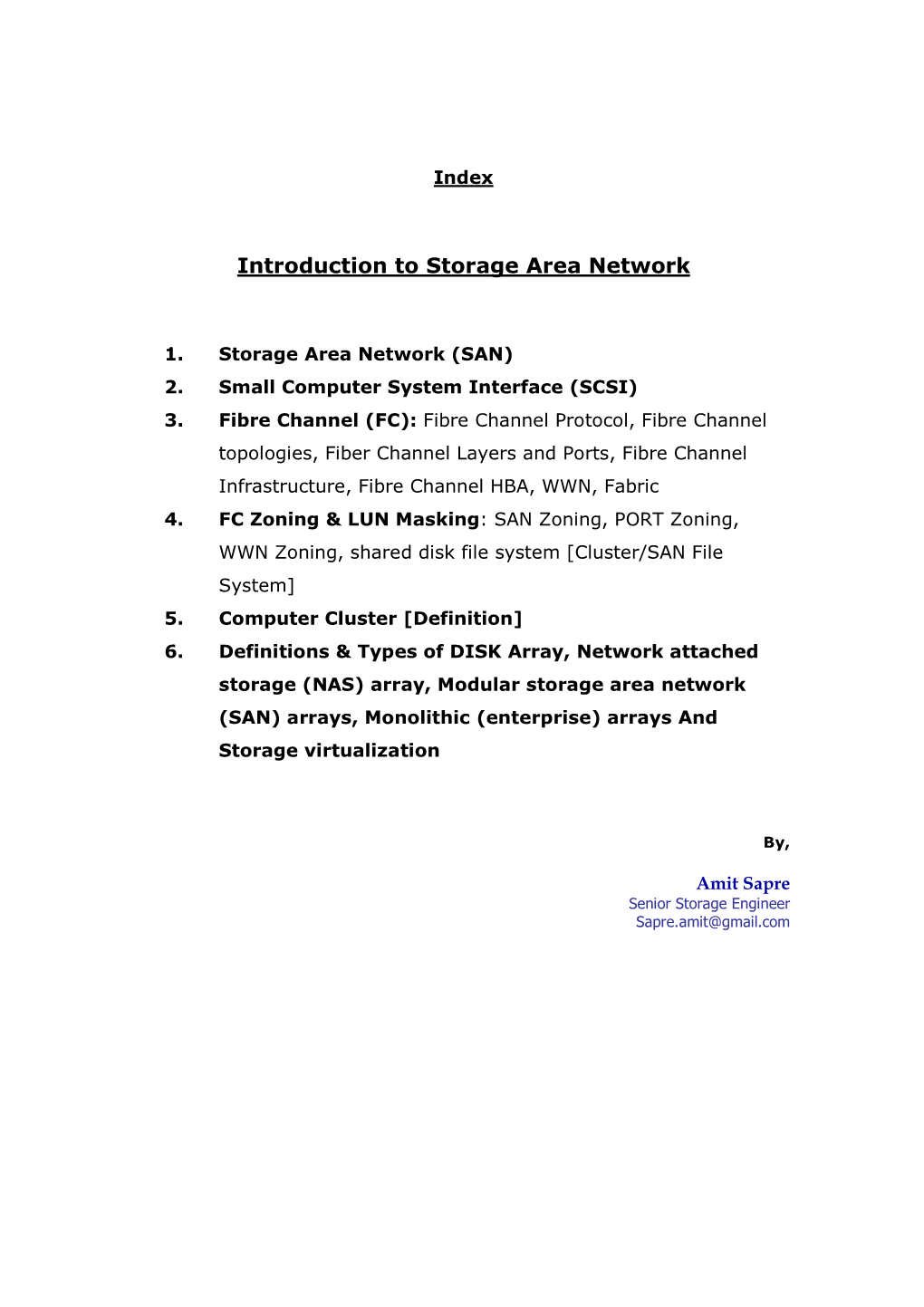 Introduction to Storage Area Network