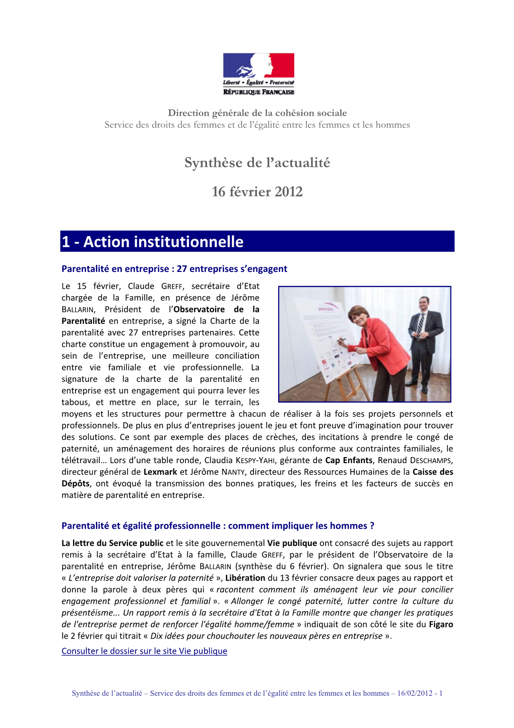 Action Institutionnelle