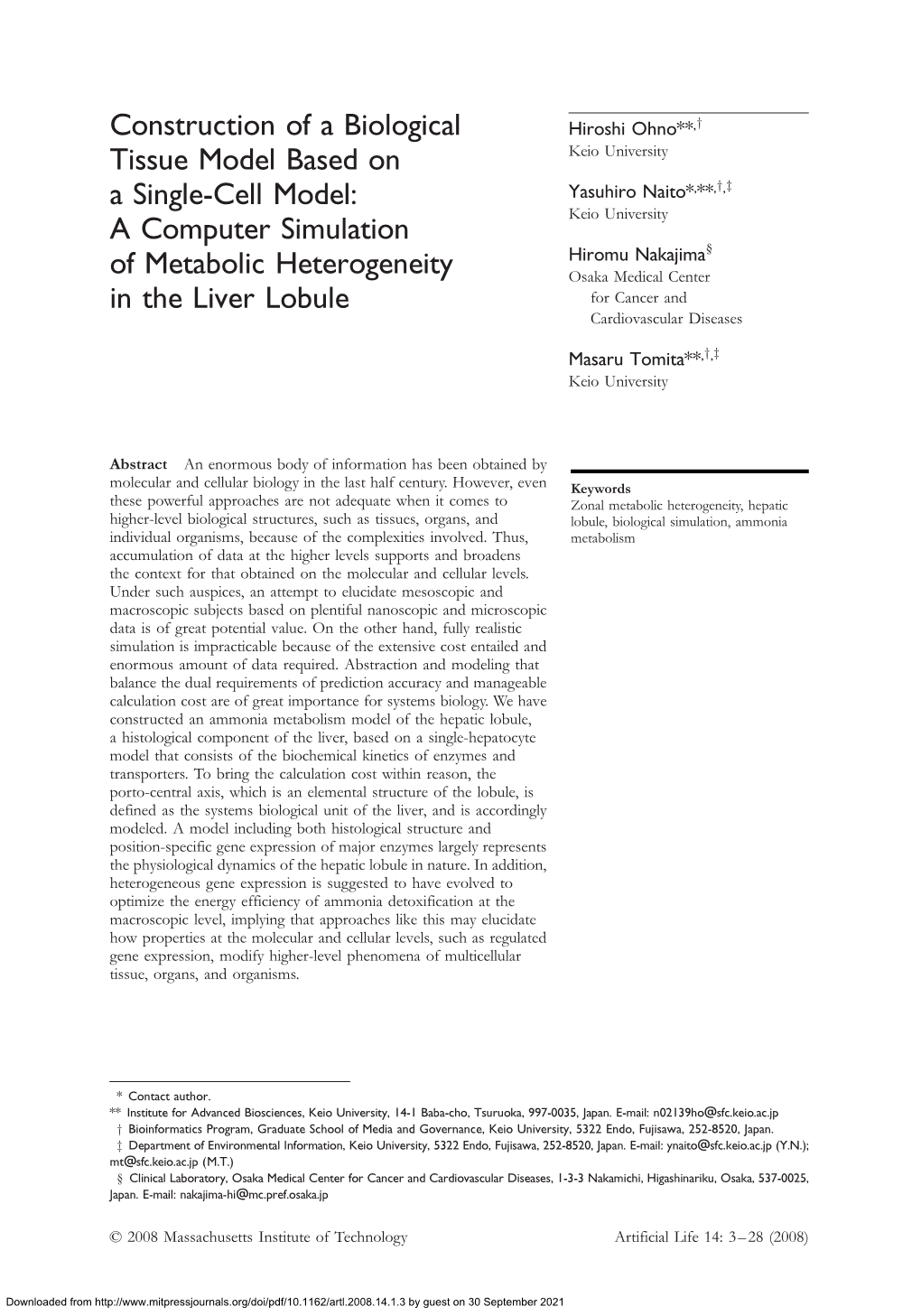 Construction of a Biological Tissue Model Based on a Single-Cell Model